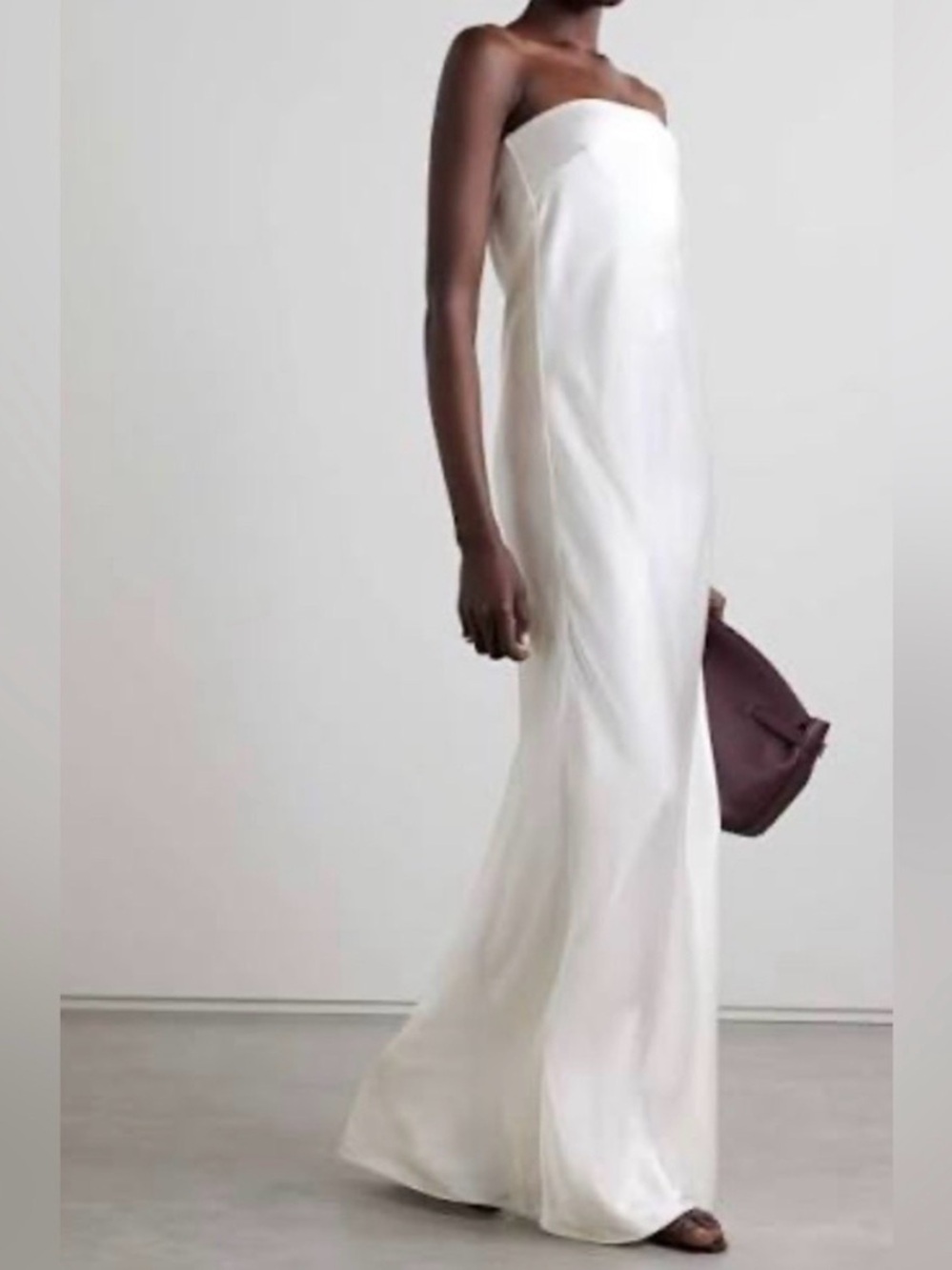 SALON 1994 Ivory Strapless Column Maxi Dress NWT